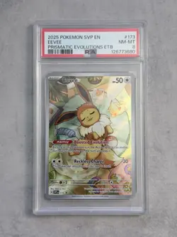 Pokemon Eevee TCG 173 Holo Promo Prismatic Evolutions PSA 8 - Image 1
