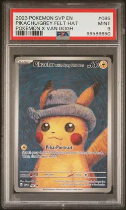 2023 Pokemon SVP Black Star Promo #085 Van Gogh Pikachu with Grey Felt Hat PSA 9 - Image 3