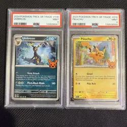 POKEMON PSA 9 GRADED 2024 TRICK OR TRADE LOT - COSMOS HOLO PIKACHU UMBREON - Image 1