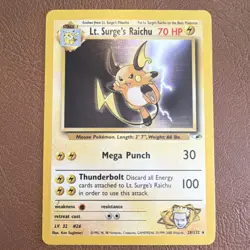 Pokemon Lt. Surge's Raichu Gym Heroes Rare 28/132 Stage 1 70 HP Regular Wizards… - Image 1