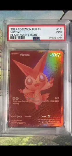 Pokemon Victini 171/086 Sv: Black Bolt Holo Black White Rare PSA 9 - Image 1