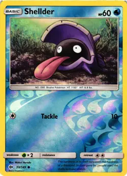 Pokemon TCG Shellder Reverse Holo 33/149 Sun & Moon Base VLP - Image 1