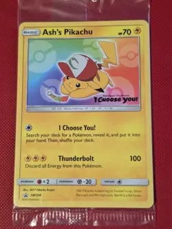 Pokemon TCG - Ash's Pikachu - SM108 SEALED - Black Star Promo I CHOOSE YOU - Image 1