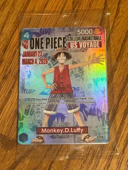 One Piece Monkey D. Luffy US Voyage College Basketball GONZAGA SEALED - Image 1