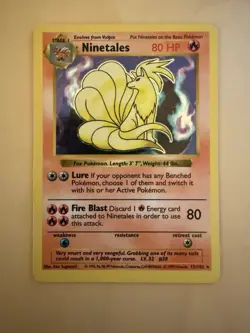 1999 Pokemon Base Set Shadowless Ninetales #12/102 Holo - LP Vintage TCG - Image 1