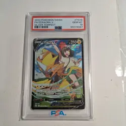 2022 POKEMON SWORD & SHIELD SILVER TEMPEST #TG16 FULL ART/ZERAORA V PSA 10 - Image 1