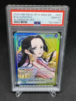 One Piece OP-14 The Azure Sea’s Seven Boa Hancock Alt Art Leader PSA 10 - Image 1