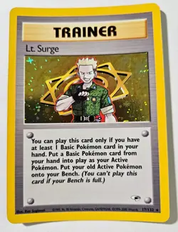 Pokemon Card - TCG Gym Heroes Lt. Surge Holo #17/132 - Image 1
