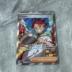 Pokemon TCG Crispin 164/142 Ultra Card SV-07 Stellar Crown Rare Full Art Trainer - Image 1