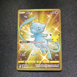 Mew 025/025 25th Celebrations Card Shiny Gold Mew NM Pokemon TCG - Image 1