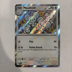Maushold 210/091 Paldean Fates Baby Shiny Holo Rare Pokemon Card TCG - Image 1