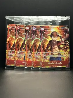 Monkey D. Luffy (Treasure Booster) ST10-006 One Piece Promo Card Foil SEALED X5 - Image 1