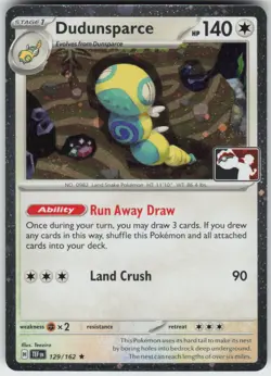 Dudunsparce 129/162 Rare Prize Pack Series Cards Pokemon Holo Near Mint - Image 1