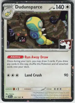 Dudunsparce 129/162 Rare Prize Pack Series Cards Pokemon Holo Near Mint - Image 1