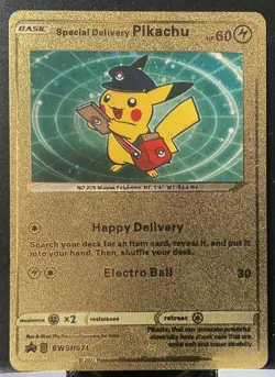 Special Delivery Pikachu Gold Foil Card - Image 1
