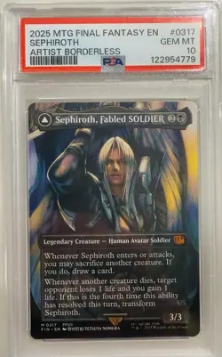 PSA 10 Sephiroth, Fabled SOLDIER (0317) (Borderless) - FINAL FANTASY NON-FOIL - Image 1