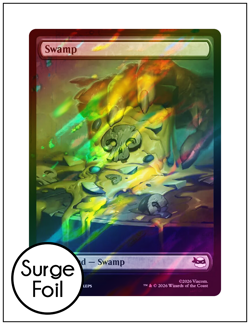 1x Swamp, Full Art Pizza Land 0312, Surge Foil - TMNT, Magic MTG NM - Image 1