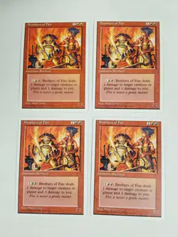 MTG Playset 4x Brothers of Fire (4th Edition/Red/C) - BGM - Image 1