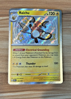 Raichu Shiny Pokemon TCG SV: Paldean Fates #132/091 Near Mint. Ready to Ship - Image 1