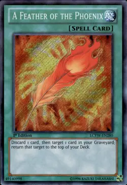YUGIOH A Feather of the Phoenix LCYW-EN280 1st edition Secret Rare LP - Image 1