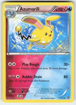 Azumarill 77/114 Uncommon Steam Siege Pokemon Near Mint - Image 1