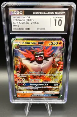 Incineroar GX 27/149 Sun & Moon CGC 10 Gem Mint Pokemon Holo - Image 1