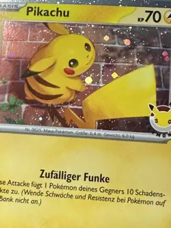 Swirl 🌀 Pikachu Promo Karte 30th Anniversary NM DE TEF 051/162 30th Pokemon - Image 3