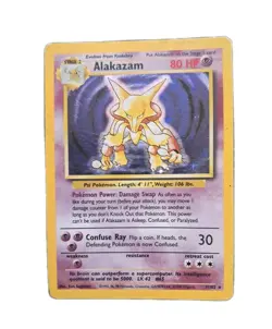 1999 Pokemon English Unlimited Base Set Alakazam Holo 1/102 EX #2 - Image 1
