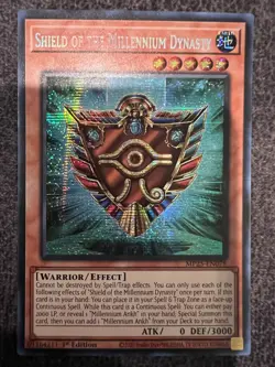 Yugioh Shield of the Millennium Dynasty MP25-EN078 Prismatic Secret Rare NM - Image 1