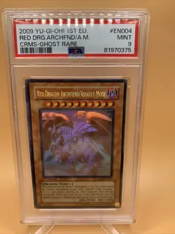 2009 Yugioh CRMS-EN004 Red Dragon Archfiend/Assault Mode Ghost Rare 1st PSA 9 - Image 1