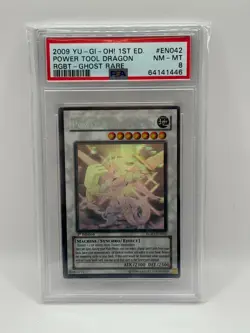 2009 YuGiOh! Power Tool Dragon RGBT-EN042 Ghost Rare 1st Ed PSA 8 NM-MT - Image 1