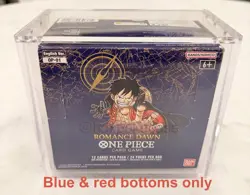 One Piece Booster Box Acrylic Case Magnetic Lid OP-01 BLUE BOTTOM & OP-02 RED - Image 2