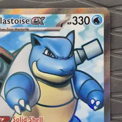 Blastoise ex 184/165 Scarlet & Violet 151 Holo Full Art Pokemon Card - Image 3