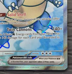 Blastoise ex 184/165 Scarlet & Violet 151 Holo Full Art Pokemon Card - Image 5
