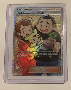 Pokemon Fan Club Full Art Ultra Rare Holo Trainer Card 155/156 SM-Ultra Prism - Image 1