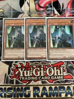 3x Ghost Belle & Haunted Mansion Ultra Rare DUDE-EN004 GERMAN Yugioh Playset - Image 1