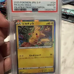 PSA 10 Gem Mint Pikachu 124/S-P PikaPika! Campaign Promo Japanese Pokemon Card - Image 1