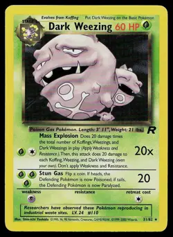 Pokemon Card Team Rocket Dark Weezing 31/82 Rare - Image 1