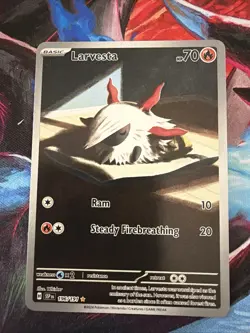 Pokemon TCG Larvesta 196/191 Surging Sparks Illustration Rare Holo NM Card - Image 1