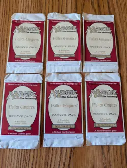 MAGIC THE GATHERING Lot of Six (6) FALLEN EMPIRES Factory Sealed Booster Packs - Image 1