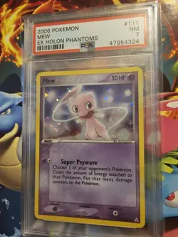 2006 Pokemon Mew EX Holon Phantoms Card #111 Holo NM 7 PSA Graded - Image 1