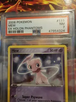 2006 Pokemon Mew EX Holon Phantoms Card #111 Holo NM 7 PSA Graded - Image 2