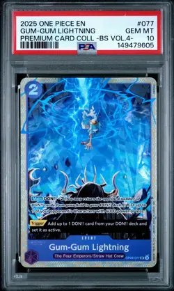 One Piece PSA 10 - Gear 5 Luffy Gum-Gum Lightning OP09-077 Best Selection Vol 4. - Image 1