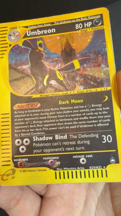 Umbreon Holo Pokemon Card e-Aquapolis H29/H32 English Heavily Played - Image 2