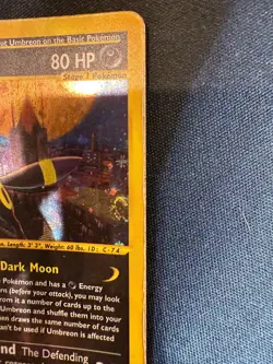 Umbreon Holo Pokemon Card e-Aquapolis H29/H32 English Heavily Played - Image 3