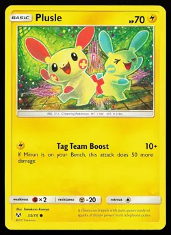 Plusle 33/73 Common Shining Legends Tomokazu Komiya Pokemon Card - Image 1