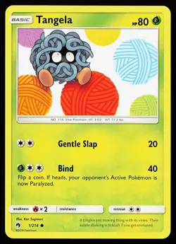 Tangela 1/214 Common Lost Thunder Ken Sugimori Pokemon Card - Image 1