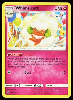 Whimsicott 144/236 Regular Rare Unified Minds Pokemon Card - Image 1