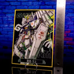 RX-93 v Nu GUNDAM Oversized Premium Acrylic Surface Card Glitter Framed Display - Image 4