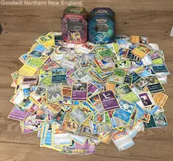 Pokemon TCG Bulk Lot 2 Tins Full of Cards 4lb Collection Holos - Image 1
